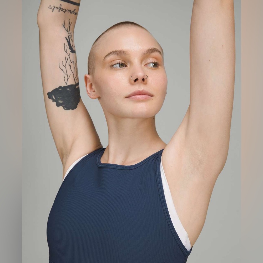 Lululemon Power Pivot Ribbed Tank Top Mineral Blue - Picture 4 of 5